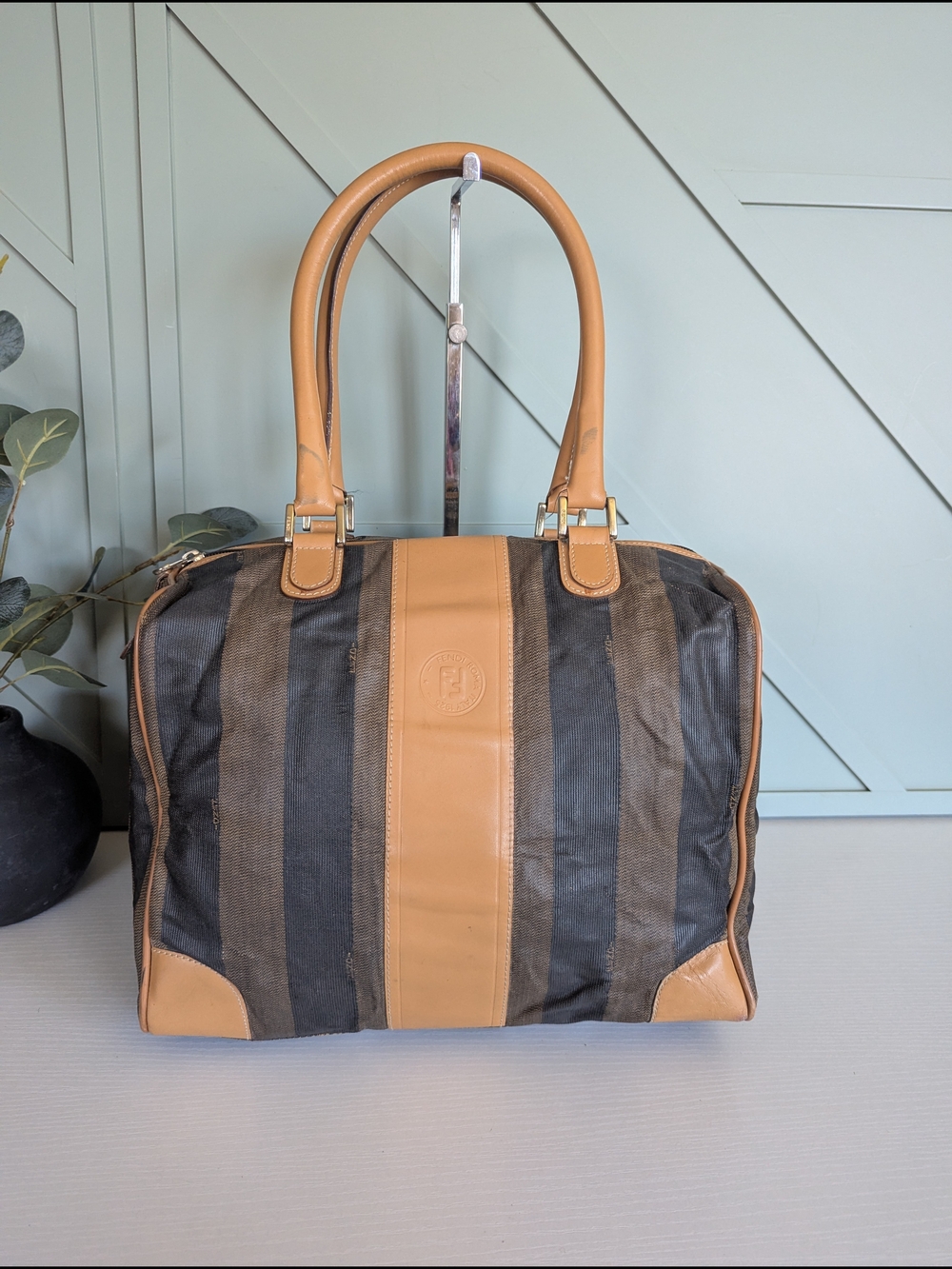 vintage Fendi Pequin Boston Bag, a classic piece originally